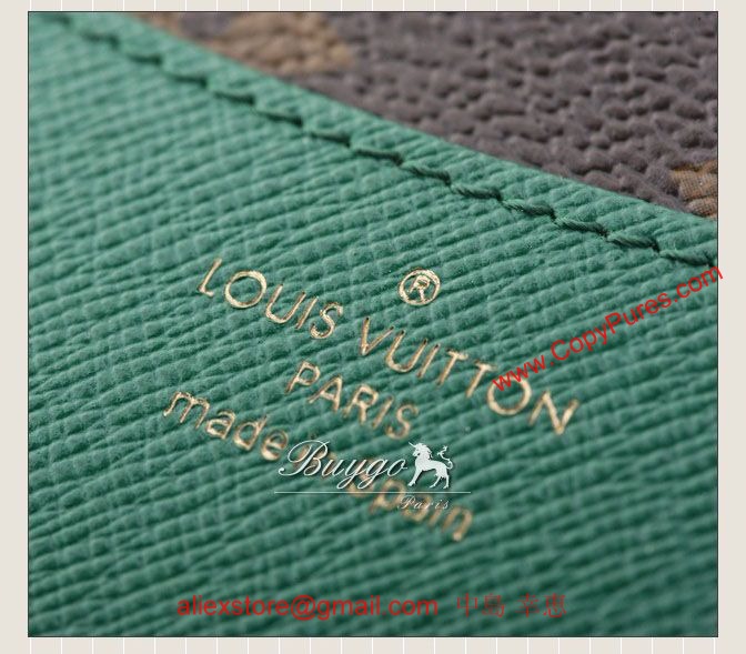 ルイヴィトン　M60163モノグラム　ポルトフォイユ・ジョゼフィーヌ　緑　長財布
